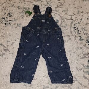 OshKosh B'gosh Navy Overalls with White Footballs